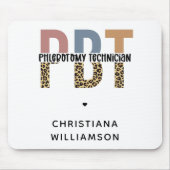 Custom PBT Phlebotomie Techniker Leopard Print Mousepad (Vorne)