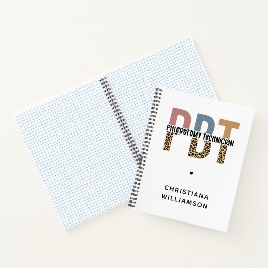 Custom PBT Phlebotomie Techniker Leopard Print Notizblock (Innenseite)
