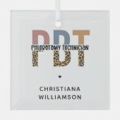 Custom PBT Phlebotomie Techniker Leopard Print Ornament Aus Glas (Vorderseite)