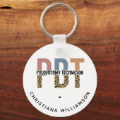 Custom PBT Phlebotomie Techniker Leopard Print Schlüsselanhänger (Vorderseite)
