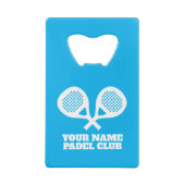 Custom Pdel Tennis Club Kreditkarte Flaschenöffner (Rückseite)
