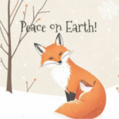 Custom Peace Earth Minimalistisch Fox Bird Animal Aufkleber (Vorderseite)