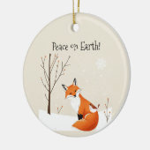 Custom Peace Earth Minimalistisch Fox Bird Animal Keramik Ornament (Links)