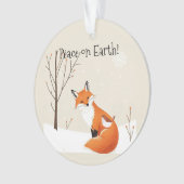 Custom Peace Earth Minimalistisch Fox Bird Animal Ornament (Vorderseite)