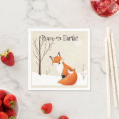 Custom Peace Earth Minimalistisch Fox Bird Animal Serviette (Beispiel)
