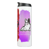 Custom Peace Liebe French Bulldog mit Nachricht Thermosbecher (Nach rechts gedreht)