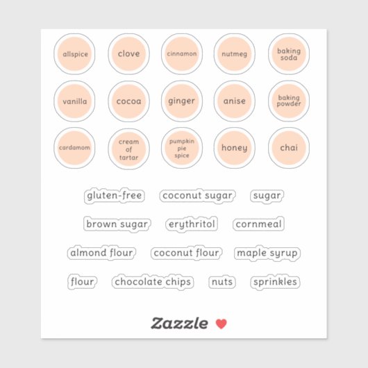 Custom Peach and Black Fun Schriftart Backing Labe Aufkleber (Blatt)