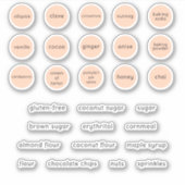 Custom Peach and Black Fun Schriftart Backing Labe Aufkleber (Vorderseite)