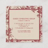 Custom Peach Pink Red Maroon Square Beruflich Quadratische Visitenkarte (Rückseite)