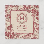 Custom Peach Pink Red Maroon Square Beruflich Quadratische Visitenkarte (Vorderseite)