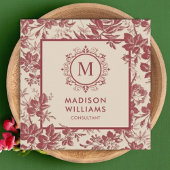 Custom Peach Pink Red Maroon Square Beruflich Quadratische Visitenkarte