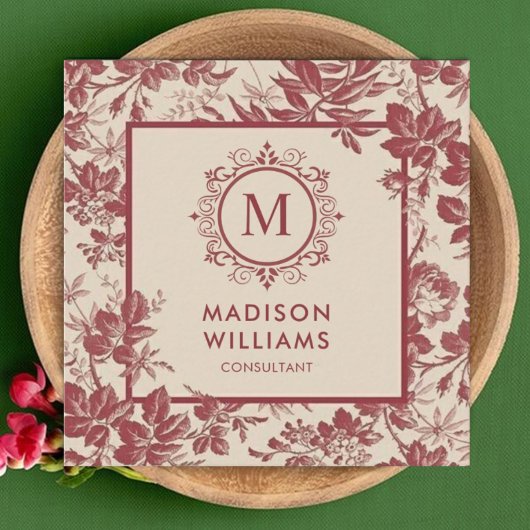 Custom Peach Pink Red Maroon Square Beruflich Quadratische Visitenkarte