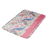 Custom Peacock Chinoiserie Asiatische Blumenlandsc Badematte (Schrägansicht)