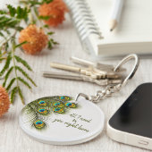 Custom Peacock Feather Schlüsselanhänger (Vorderseite rechts)