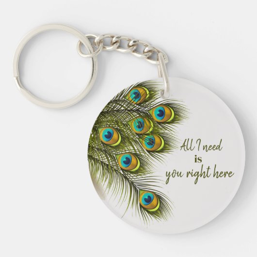 Custom Peacock Feather Schlüsselanhänger (Vorderseite)