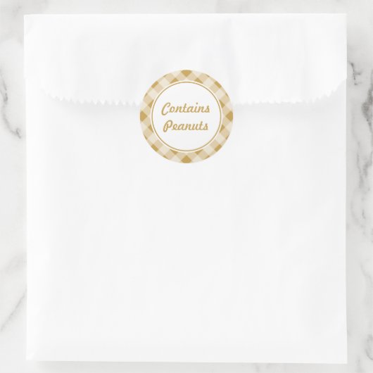 Custom Peanut Butter Gingham Stickers (Tasche)