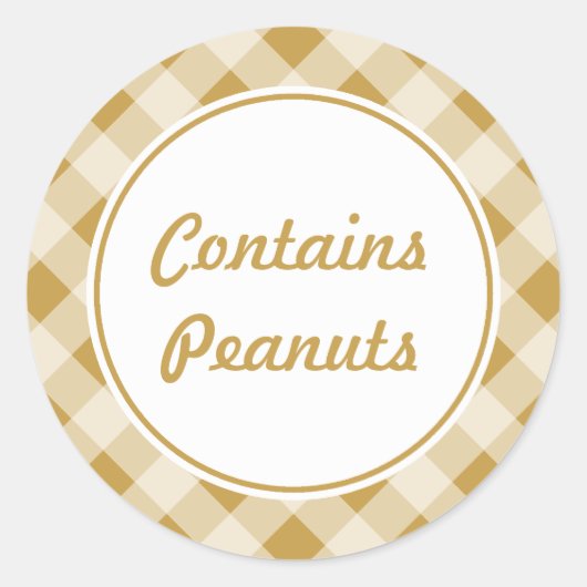 Custom Peanut Butter Gingham Stickers (Vorderseite)