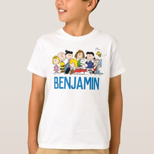 Custom Peanuts | Charlie Brown und Gang Birthday T-Shirt (Vorderseite)