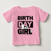 Custom Peanuts | Snoopy Birthday Girl Baby T-shirt (Vorderseite)