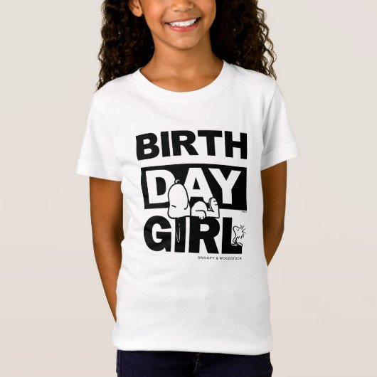 Custom Peanuts | Snoopy Birthday Girl T-Shirt (Vorderseite)
