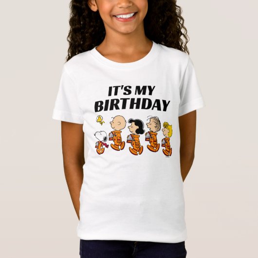 Custom Peanuts | Space Birthday T-Shirt (Vorderseite)