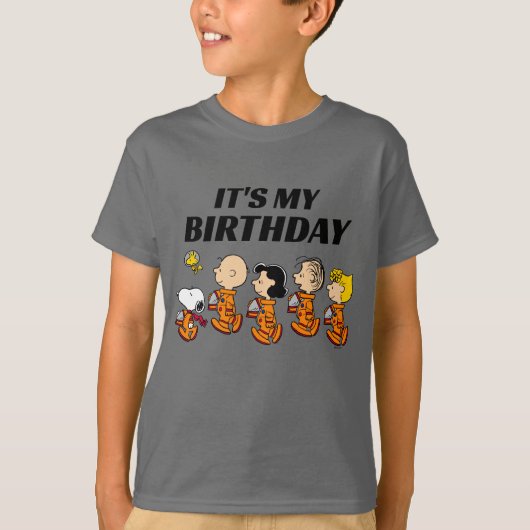 Custom Peanuts | Space Birthday T-Shirt (Vorderseite)