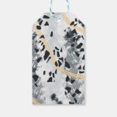 Custom Pearl Black and White Wedding Vielen Dank Geschenkanhänger (Rückseite)