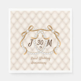 Custom Pearl Wedding Anniversary Paper Napkin Serviette