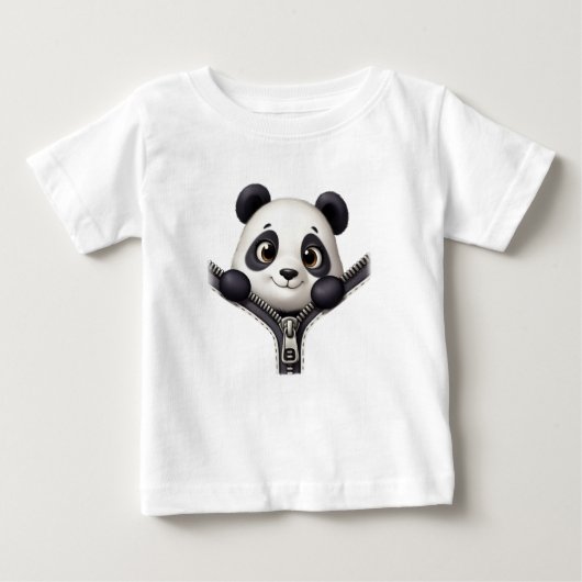 Custom Peeking Panda Zipper Cute Animal Baby Top (Vorderseite)