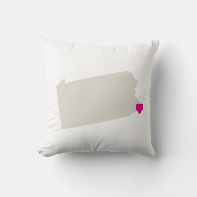 Custom Pennsylvania Staat Liebe Reversible Pillow Kissen (Vorderseite)