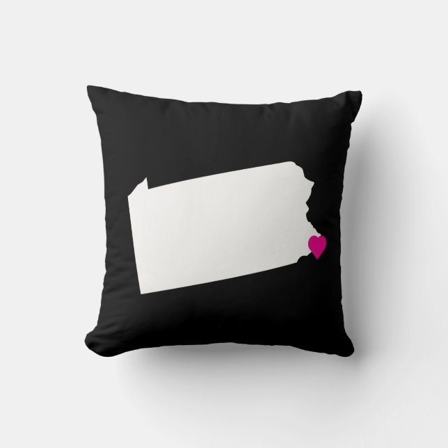 Custom Pennsylvania Staat Liebe Reversible Pillow Kissen (Vorderseite)