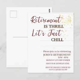 Custom Pension ist Thrill Let's Just Chill Funny Postkarte
