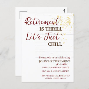 Custom Pension ist Thrill Let's Just Chill Funny Postkarte