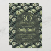 Custom Peonies Accent Birthday Present Einladung (Vorne/Hinten)