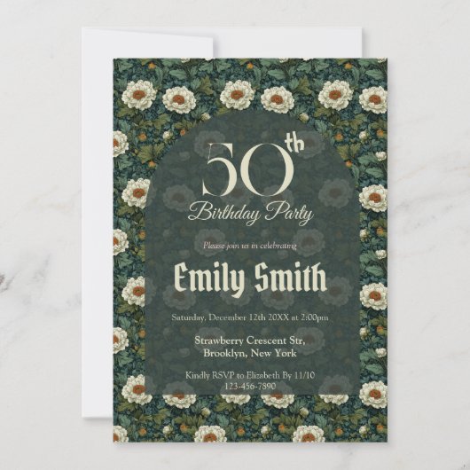 Custom Peonies Inspired 70Th Birthday Einladung (Vorderseite)
