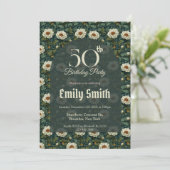 Custom Peonies Inspired 70Th Birthday Einladung (Stehend Vorderseite)