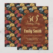 Custom Peonies Luxury Boho Birthday Einladung (Vorne/Hinten)