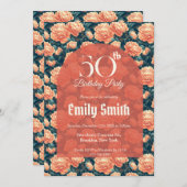 Custom Peonies Themed 90Th Birthday Einladung (Vorne/Hinten)