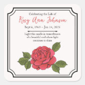 Custom Peony Remembrance Candle Sticker (Vorderseite)