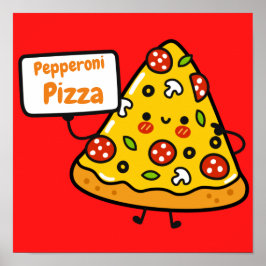 Custom Pepperoni Pizza bunt niedlichen Kinderposte Poster