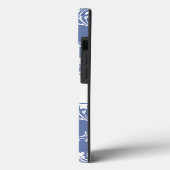 Custom Periwinkle Blue and White Damask Case-Mate iPhone Hülle (Rückseite / Links)
