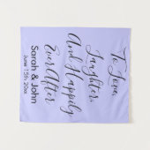 Custom Periwinkle Lila Hochzeit Rustikaler Empfang Wandteppich (Vorderseite (Horizontal))