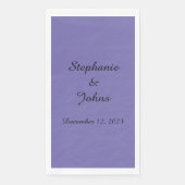 Custom Periwinkle Violet Wedding Bride Groom 2023 Serviette (Vorderseite)