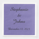Custom Periwinkle Violet Wedding Bride Groom 2023 Serviette (Vorderseite)
