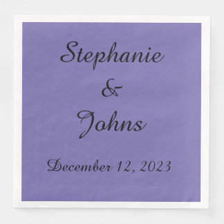 Custom Periwinkle Violet Wedding Bride Groom 2023 Serviette
