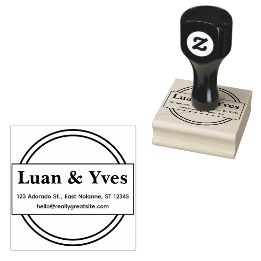 Custom Personal Address Stamp Minimal Round Style Gummistempel (Stempel)