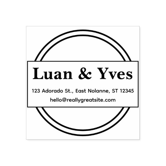 Custom Personal Address Stamp  Minimal Round Style Gummistempel (Prägung)