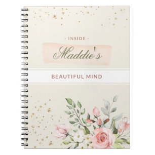 Custom Personal Diary Daily Ladies Floral Elegant Notizblock