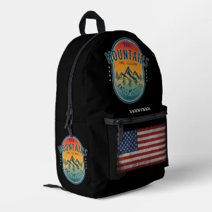 CUSTOM PERSONALISIEREN MOUNTAINEER CAMPING VINTAG BEDRUCKTER RUCKSACK