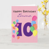 Custom Personalisiert 10. Geburtstag Karte (Gelbe Blume)